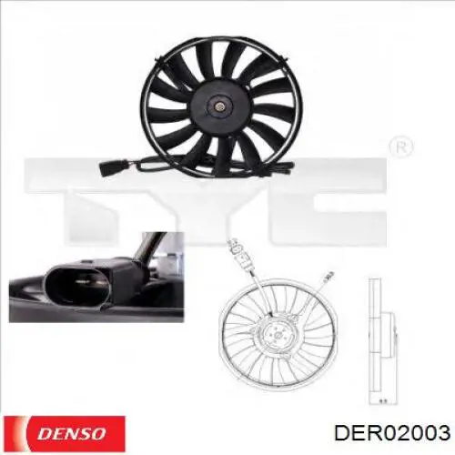 Ventilador (rodete +motor) aire acondicionado con electromotor completo DER02003 Denso