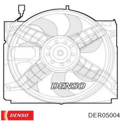 Диффузор вентилятора в сборе с мотором и крыльчаткой DER05004 Denso