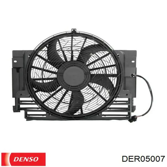 Диффузор радиатора кондиционера, в сборе с крыльчаткой и мотором Denso DER05007