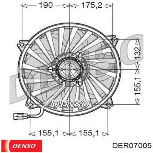 Электровентилятор охлаждения в сборе (мотор+крыльчатка) DENSO DER07005