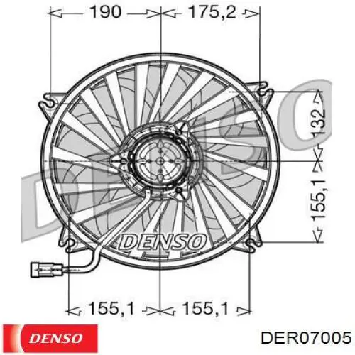 Ventilador (rodete +motor) refrigeración del motor con electromotor completo DER07005 Denso