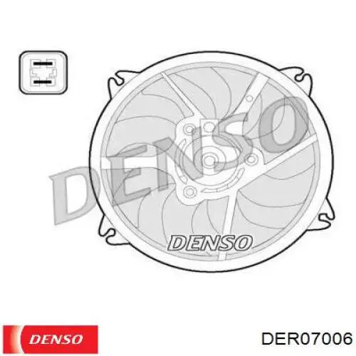 Электровентилятор охлаждения в сборе (мотор+крыльчатка) DENSO DER07006