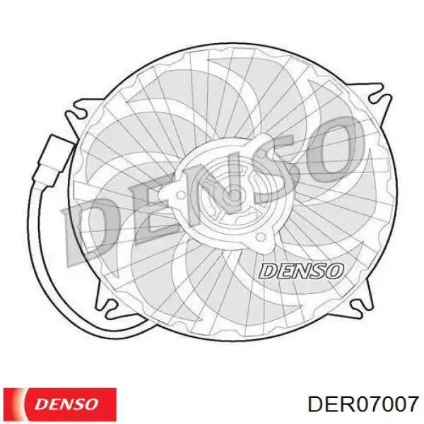Электровентилятор охлаждения в сборе (мотор+крыльчатка) Denso DER07007