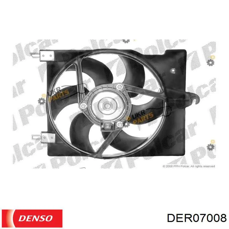 Купить DER07008 Denso Электровентилятор охлаждения в сборе (мотор+крыльчатка)