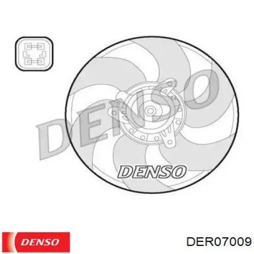 Электровентилятор охлаждения в сборе (мотор+крыльчатка) DENSO DER07009