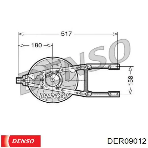 DER09012 Denso электровентилятор охлаждения в сборе (мотор+крыльчатка)