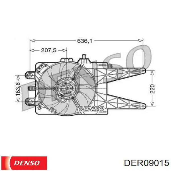 Диффузор вентилятора в сборе с мотором и крыльчаткой DER09015 Denso