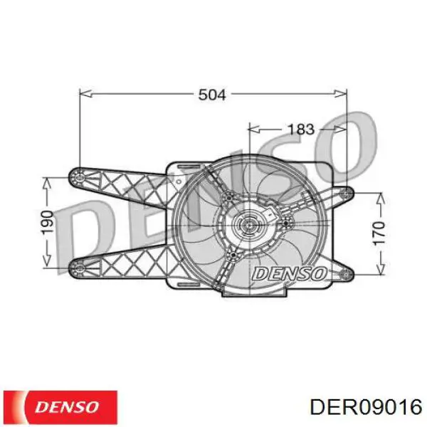 Диффузор вентилятора в сборе с мотором и крыльчаткой DER09016 Denso