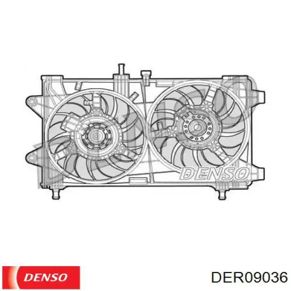 Диффузор вентилятора в сборе с мотором и крыльчаткой DER09036 Denso