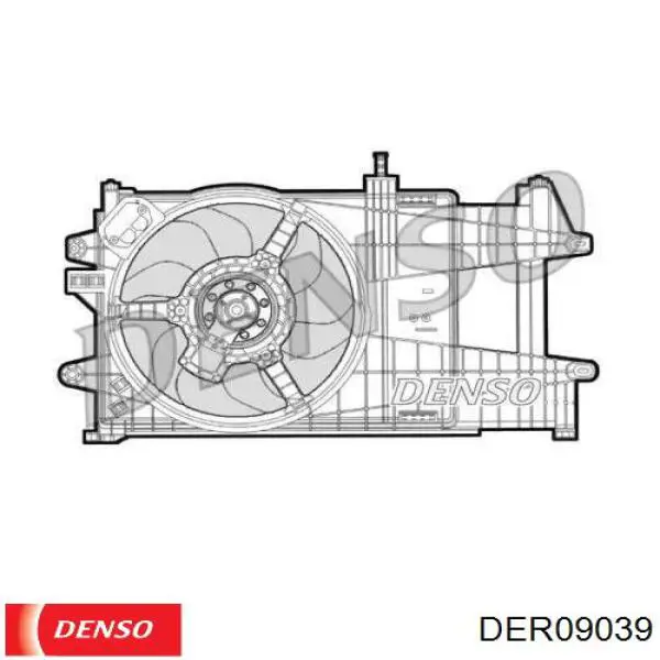 Диффузор вентилятора в сборе с мотором и крыльчаткой DER09039 Denso