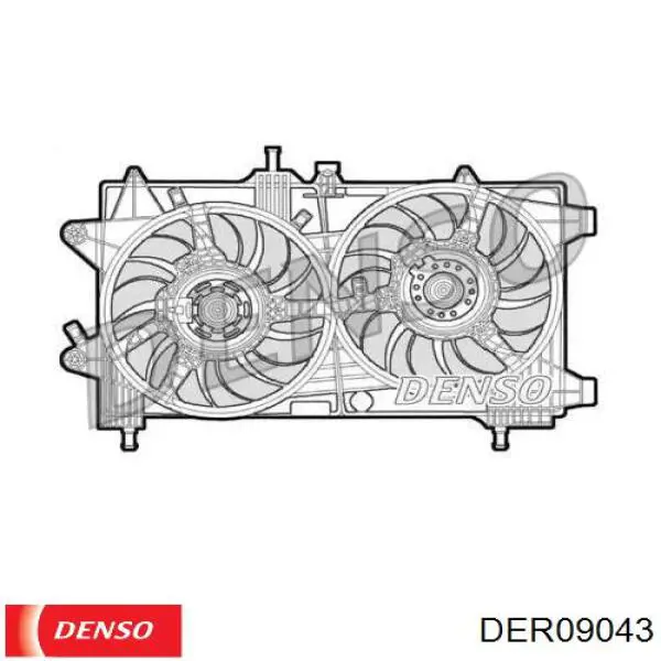 Диффузор вентилятора в сборе с мотором и крыльчаткой DER09043 Denso