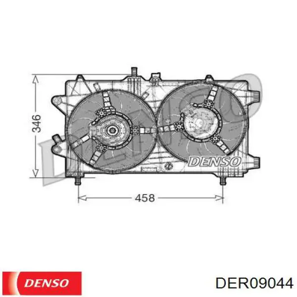 Диффузор вентилятора в сборе с мотором и крыльчаткой DER09044 Denso