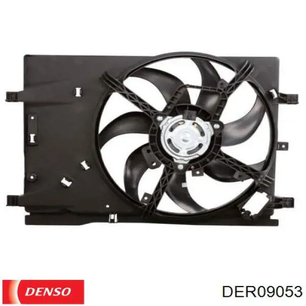 DER09053 Denso диффузор радиатора охлаждения, в сборе с мотором и крыльчаткой