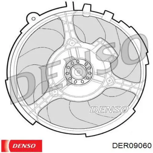 Ventilador (rodete +motor) refrigeración del motor con electromotor completo DER09060 Denso