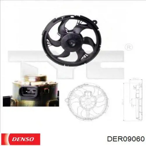 Электровентилятор охлаждения в сборе Denso DER09060 цена, от 69.02 USD