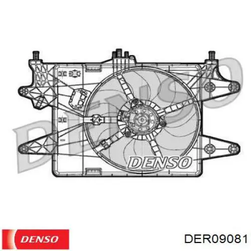 DER09081 Denso диффузор радиатора охлаждения, в сборе с мотором и крыльчаткой