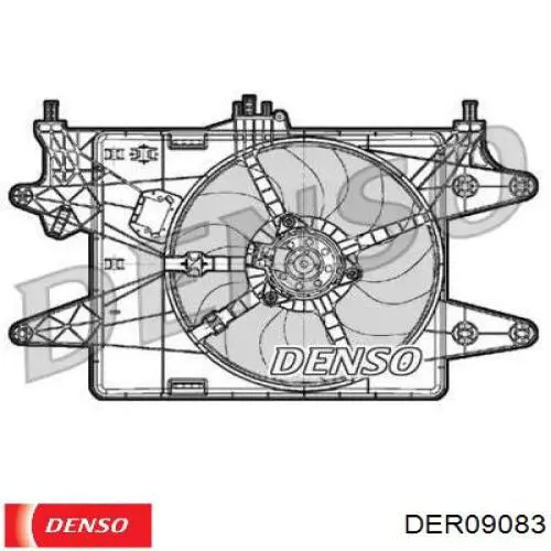 DER09083 Denso диффузор радиатора охлаждения, в сборе с мотором и крыльчаткой