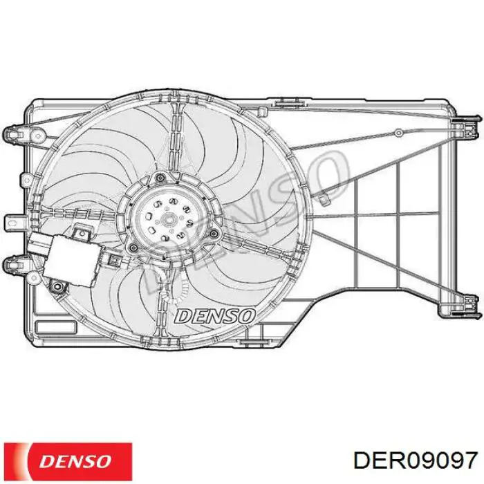 Диффузор вентилятора в сборе с мотором и крыльчаткой DER09097 Denso