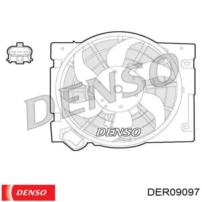 Диффузор радиатора охлаждения в сборе с мотором и крыльчаткой Denso DER09097 цена, от 102.91 USD