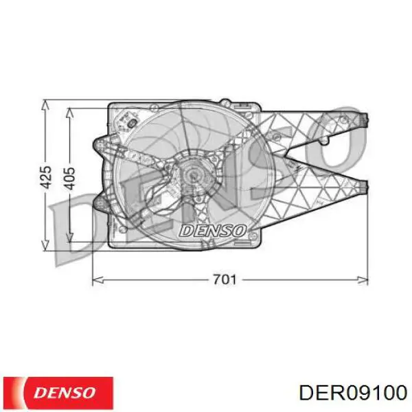 Difusor de radiador, ventilador de refrigeración, condensador del aire acondicionado, completo con motor y rodete DER09100 Denso