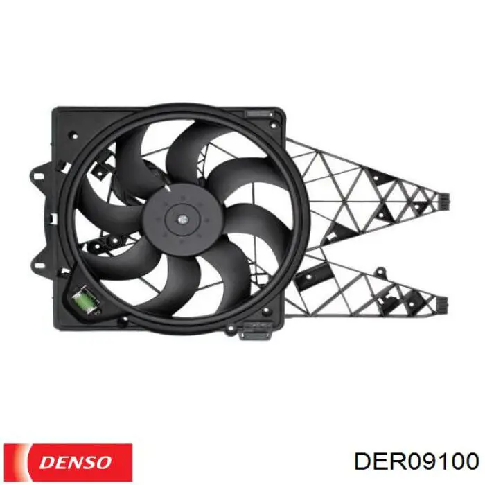 Купить DER09100 Denso Диффузор вентилятора в сборе с мотором и крыльчаткой