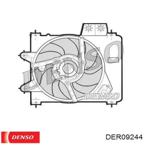 Диффузор радиатора кондиционера, в сборе с крыльчаткой и мотором Denso DER09244