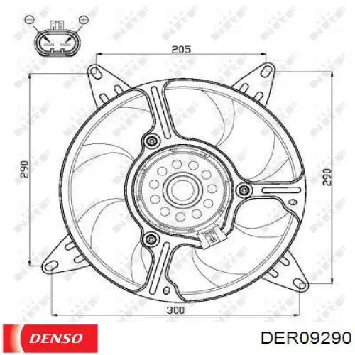 Электровентилятор охлаждения в сборе Denso DER09290 цена, от 149.66 USD