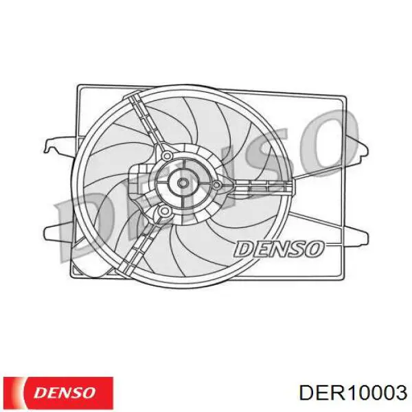 Диффузор радиатора охлаждения, в сборе с мотором и крыльчаткой Denso DER10003