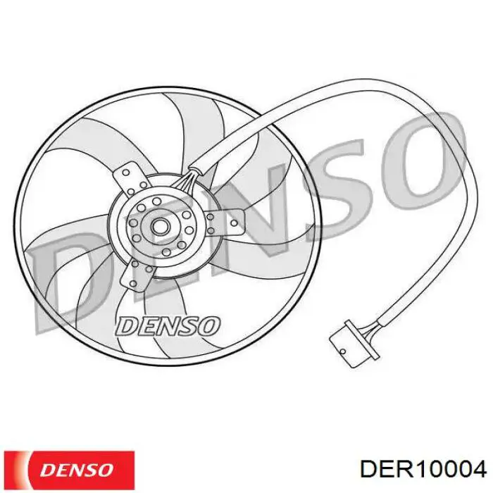 DER10004 Denso диффузор радиатора охлаждения, в сборе с мотором и крыльчаткой