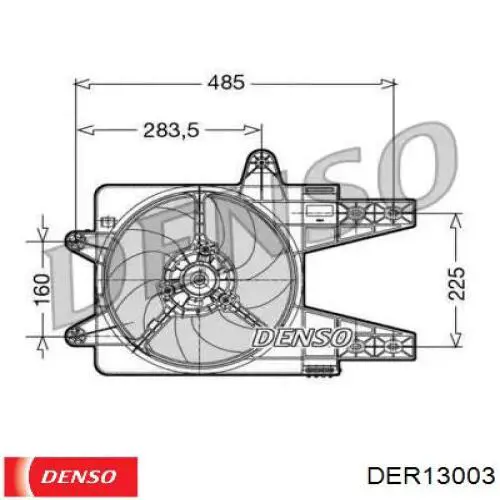 Диффузор вентилятора в сборе с мотором и крыльчаткой DER13003 Denso