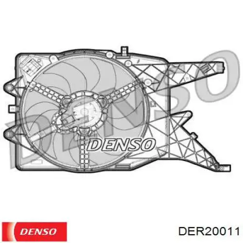 DER20011 Denso диффузор радиатора кондиционера, в сборе с крыльчаткой и мотором