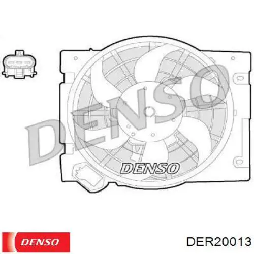 Диффузор вентилятора в сборе с мотором и крыльчаткой DER20013 Denso