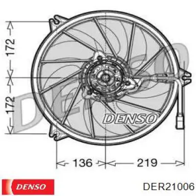 Электровентилятор охлаждения в сборе (мотор+крыльчатка) Denso DER21006