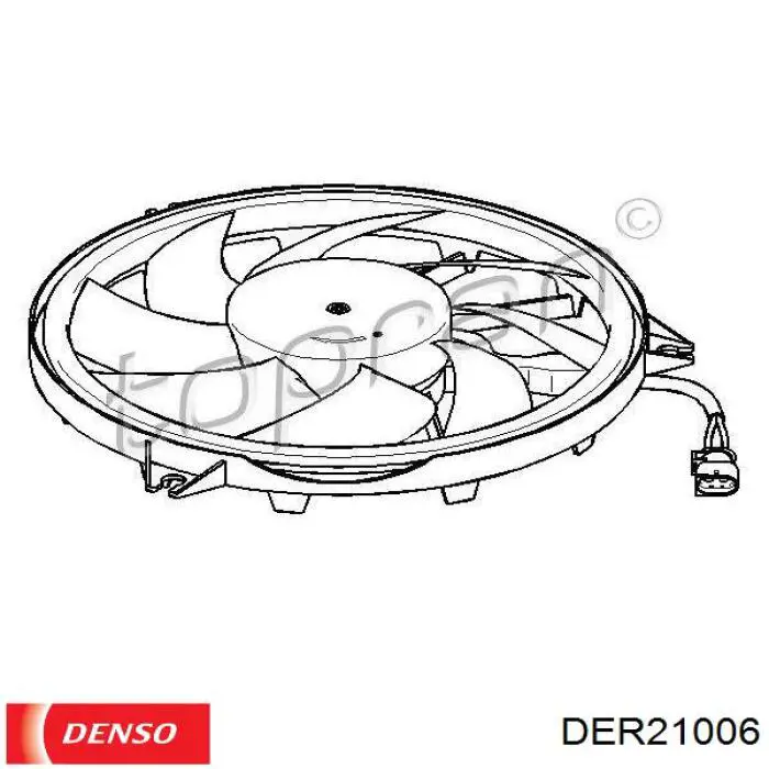 Ventilador (rodete +motor) refrigeración del motor con electromotor completo DER21006 Denso