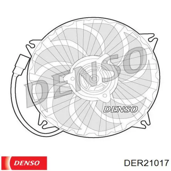 Электровентилятор охлаждения в сборе (мотор+крыльчатка) DENSO DER21017