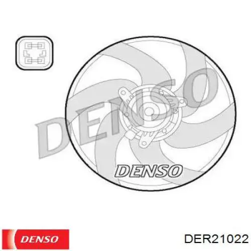 DER21022 Denso электровентилятор охлаждения в сборе (мотор+крыльчатка)