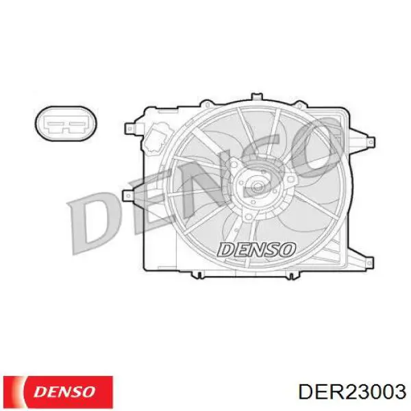 DER23003 Denso диффузор радиатора кондиционера, в сборе с крыльчаткой и мотором