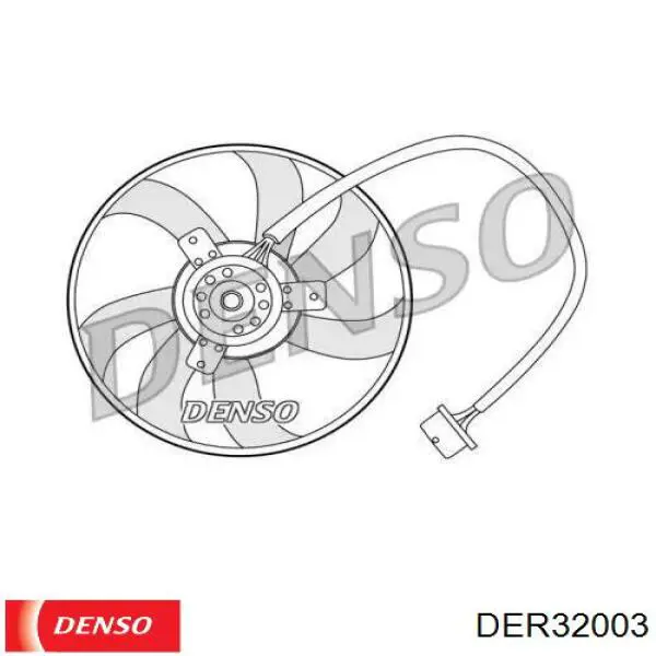 Электровентилятор охлаждения в сборе (мотор+крыльчатка) правый Denso DER32003