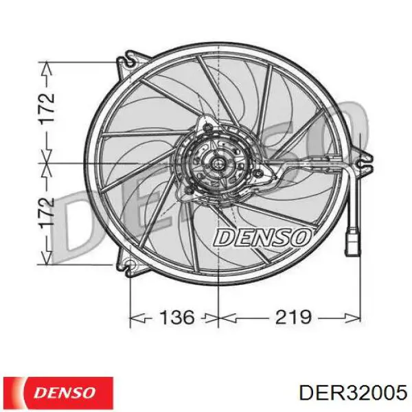 Электровентилятор охлаждения в сборе Denso DER32005 цена, от 42.41 USD