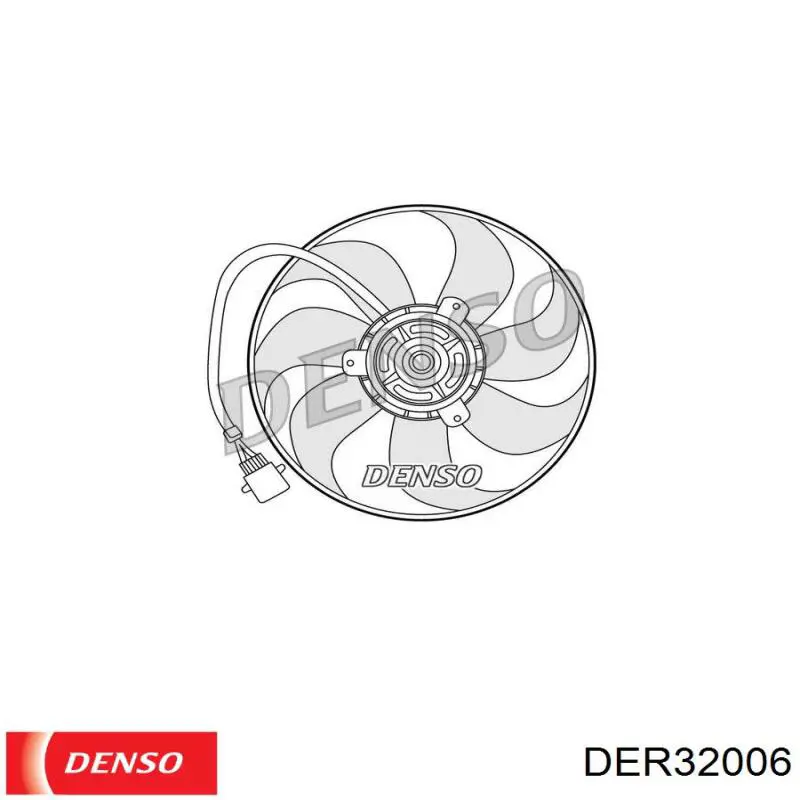 Электровентилятор охлаждения в сборе (мотор+крыльчатка) DENSO DER32006