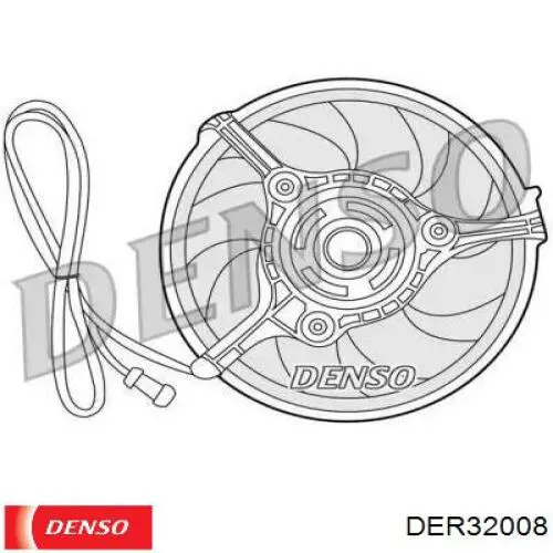 DER32008 Denso электровентилятор охлаждения в сборе (мотор+крыльчатка)