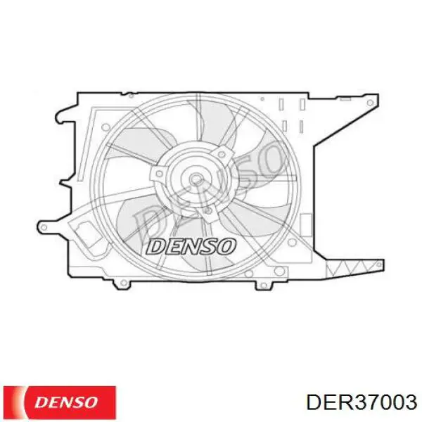 DER37003 Denso диффузор радиатора охлаждения, в сборе с мотором и крыльчаткой