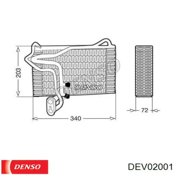 Испаритель кондиционера Denso DEV02001
