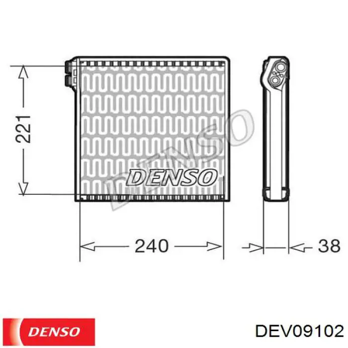 Evaporador, aire acondicionado DEV09102 Denso