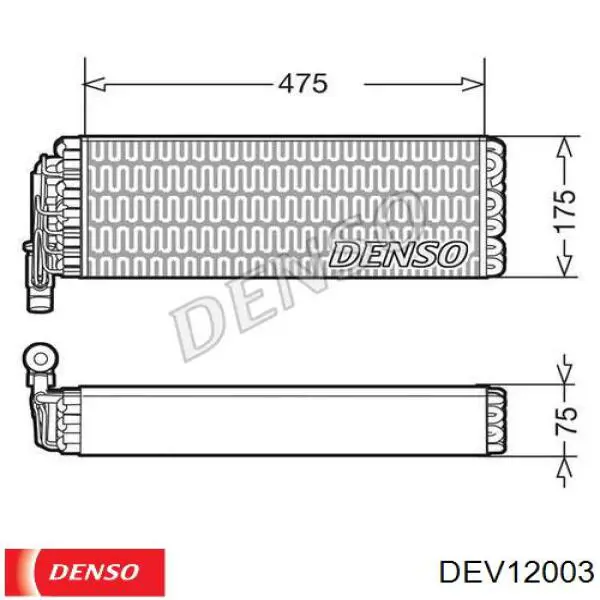 Evaporador, aire acondicionado DEV12003 Denso