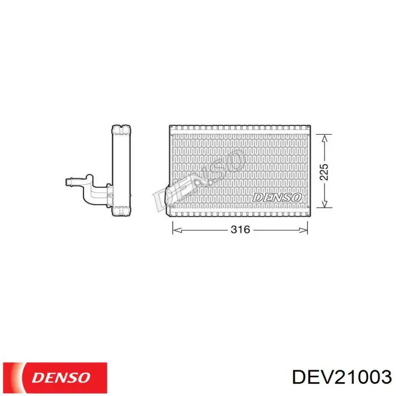 Радиатор испарителя кондиционера Denso DEV21003 цена, от 91.22 USD