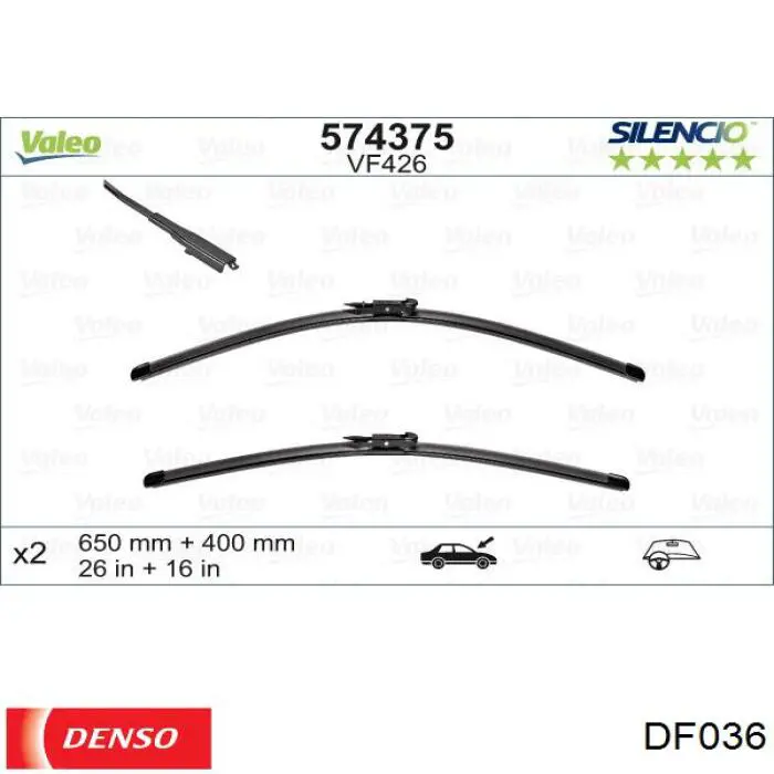 DF036 Denso Щетки лобового стекла
