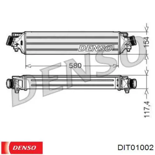 Радиатор интеркуллера Denso DIT01002