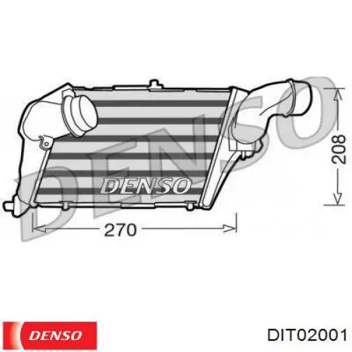Радиатор интеркуллера Denso DIT02001