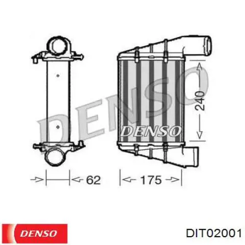 Радиатор интеркуллера Denso DIT02001